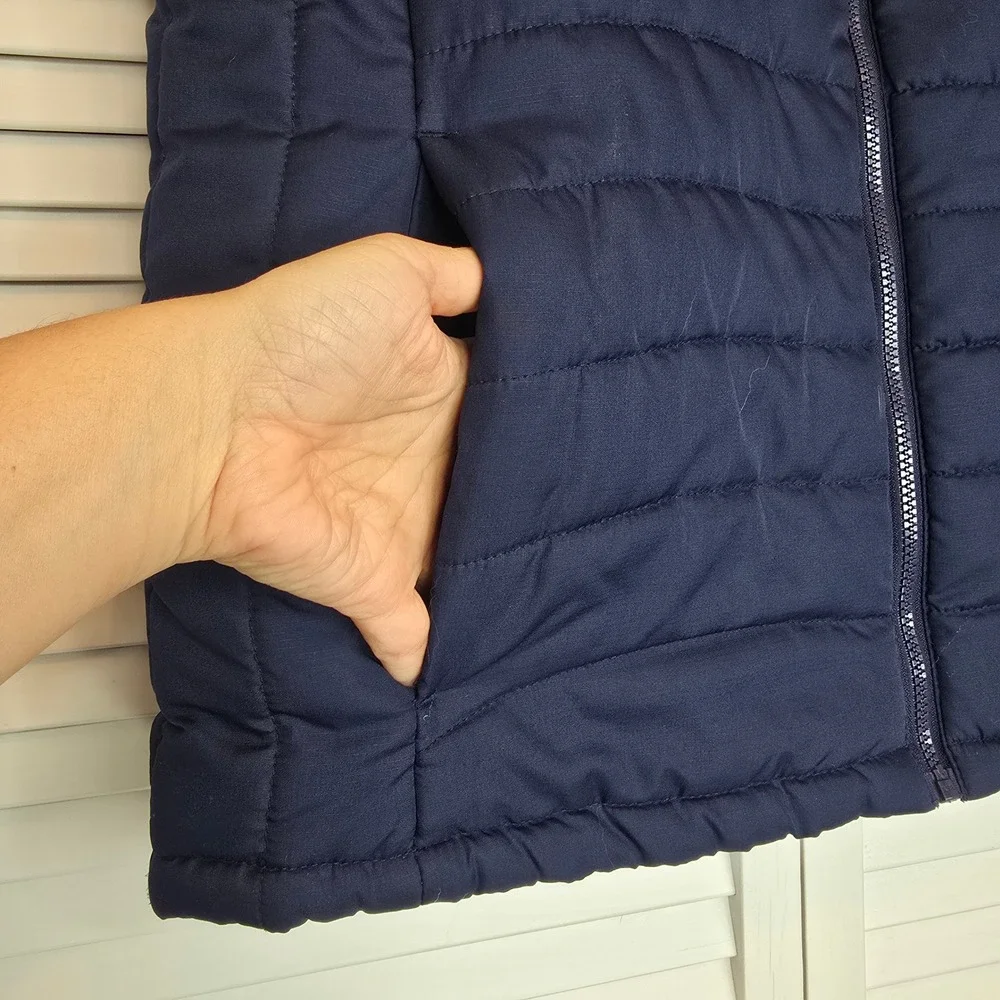 PACIFIC TRAIL Mens Puffer Vest Navy Blue Sz Large Lightweight Insulated Outdoors